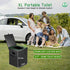 16.5" 190lbs Commode Panmout XL Portable Toilet for Camping, Foldable Travel Toilet for Adults with Cushioned Seat