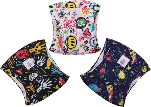 3pcs Pack DM54XS CuteBone Dog Diapers Male Washable Belly Band for Male Dogs Wraps Black a