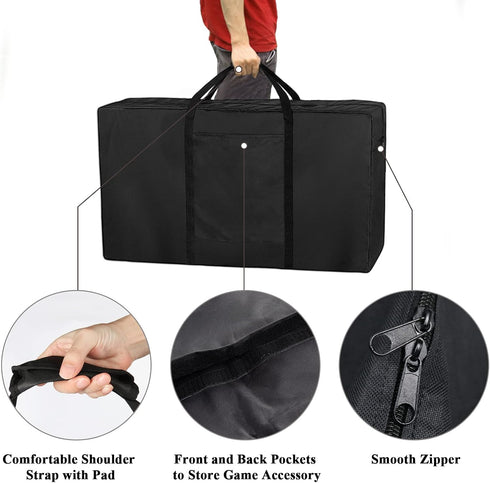 Professional Cornhole Carrying Case, Regulation Size Cornhole Boards Carrying Bag, Black Cornhole Board Covers