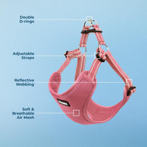 Best Pet Supplies Voyager Adjustable Dog Vest Harness - No Pull, Breathable for Small, Medium, Large Dogs, Pink, M