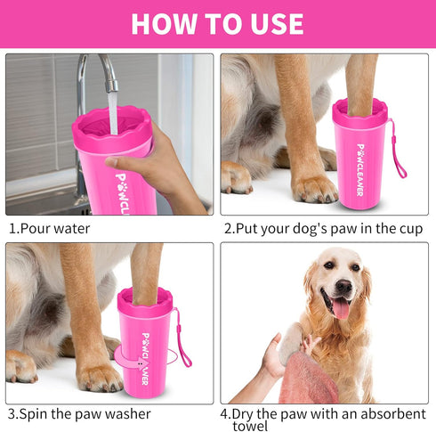 Dog Paw Cleaner, Large Pink