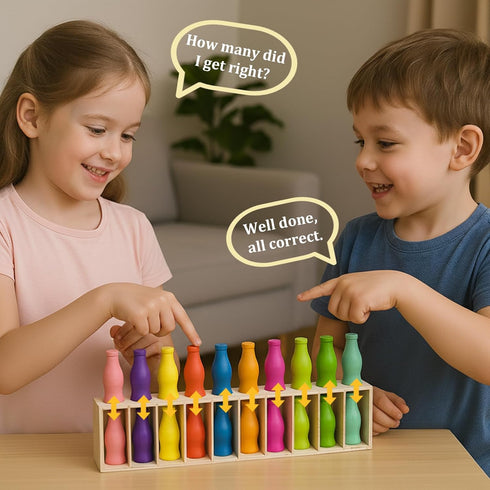 Trozihn 8-12, 2-4 Bottle Color Match Game, Fun Family Board Game for Kids Player Bottle Collision Game for Kids