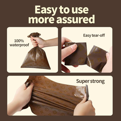 RUIGO 270 Counts 1 Dog Poop Bag, Coffee Scented Waste Bags with Dispenser, Eco-Friendly Leak-Proof Pet Poop Bags
