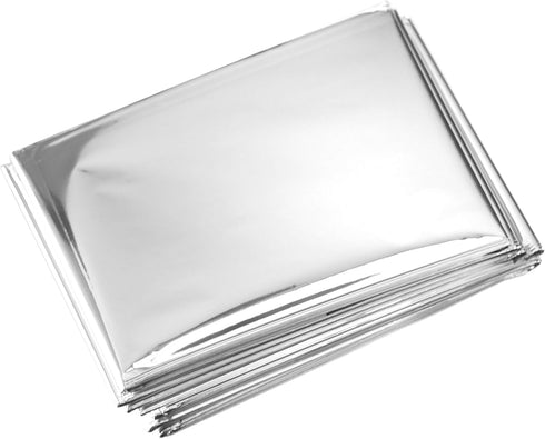 Primacare HB-10 Emergency Foil Mylar Thermal Blanket (Pack of 10), 52" x 84", Silver