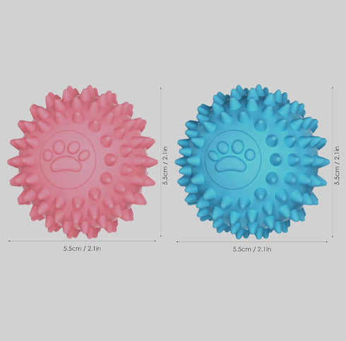 2 Pcs Spiky Dog Ball | Indestructible Fetch Toy for Aggressive Chewers, No Squeak Rubber Balls