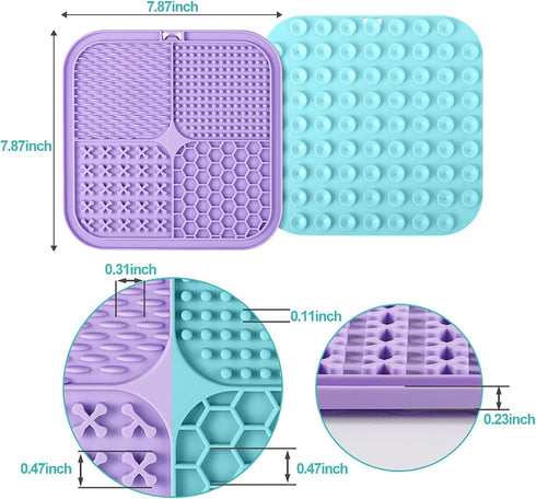 LUKITO 3PCS Licking Mat for Dogs & Cats, Suction Cups, Peanut Butter Lick Pads for Anxiety Relief and Training