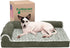 Furhaven Memory Foam Dog Bed for Medium/Small Dogs, Washable Cover & Removable Bolsters, Up to 35 lbs - Dark Sage,