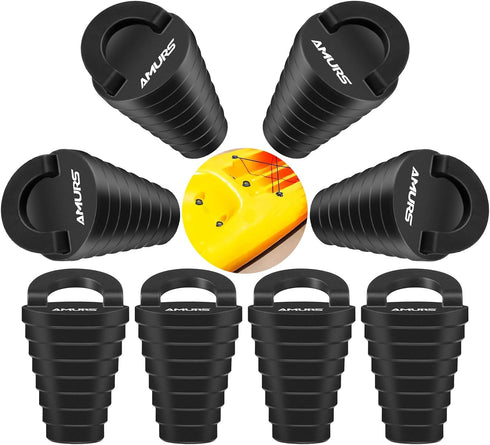 Small Kayak Scupper Plugs Kits - Drain Holes Stopper with Silicone Handle, Universal Kayak Plugs (8Pcs)
