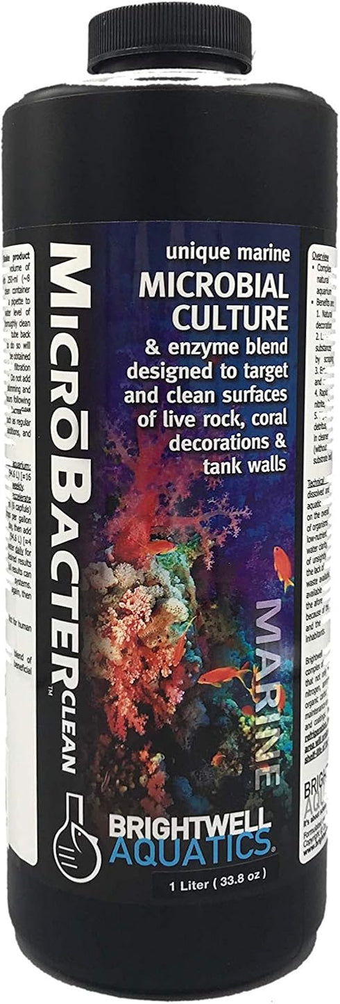 Brightwell Aquatics MicroBacter Clean - Microbial Culture & Enzyme Blend for Aquatic Tanks, 1 L