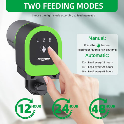 FREESEA Automatic Fish Feeder for Aquarium: Small USB Rechargeable Auto Fish Food Dispenser with Timer for Vacation