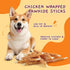 6 oz Jungle Calling Dog Treats, Chicken Wrapped Rawhide Sticks for Dogs, Delicious and Nutritious Training Reward