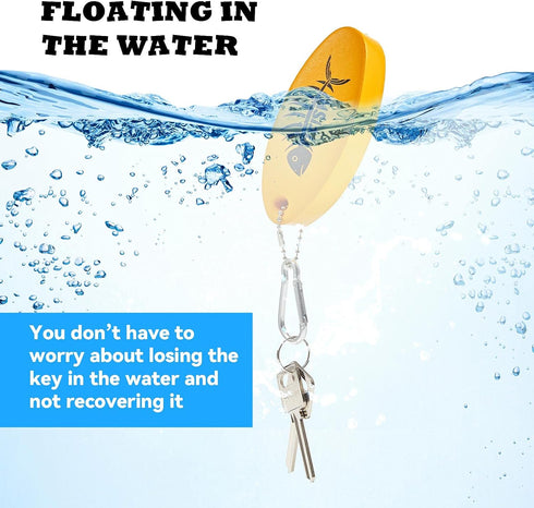 Yaomiao Floating Keychain - Oval Shaped Foam Floating Key Ring, Glow in the Dark for Fishing Outdoor Use