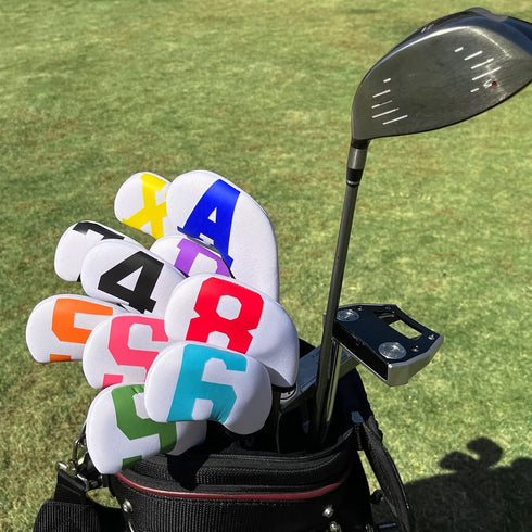 Golf Iron Covers - Colorful Neoprene Head Covers Set for 4/10pcs Golf Iron