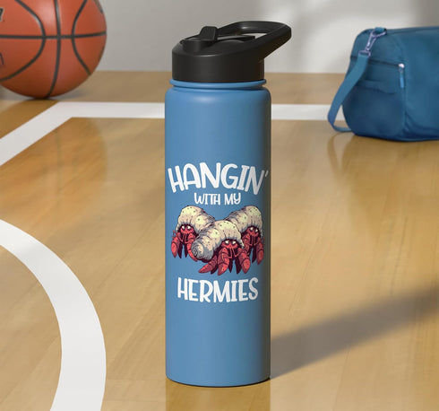 Funny Seafood Crab Lover - DressedForDuty Hangin With My Hermies Funny Hermit Crab Seafood Lovers Stainless Steel