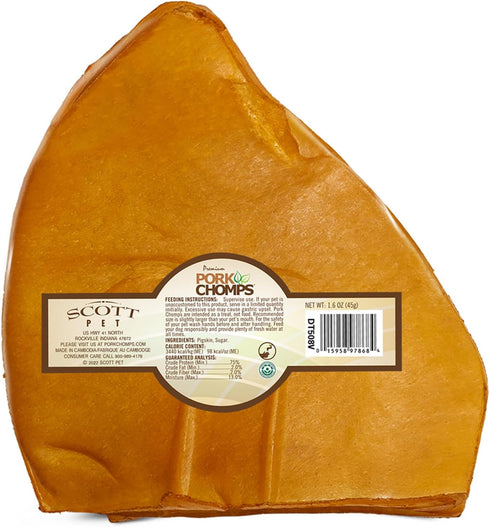 5-inch 1.6 (Pack 1) Pork Chomps Roasted Pork Skin Dog Chews, Ear Shapes, Ounce