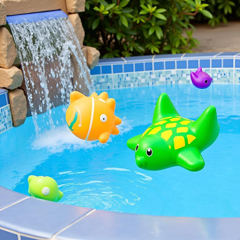 Yxinjy 6 Swimming Pcs Pool Cat Interactive Toy, Cat Pool Toys, Floating Water Toy, Pet Kitten Bathing Fish