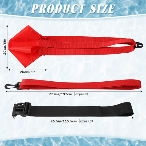 2 Sets Leyndo Swim Parachute Swim Resistance Belt Strength Training Equipment Exerciser with Elastic Tether and Drag