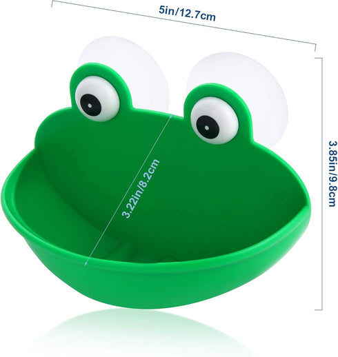 Frog Habitat Dish Holder with Suction Cups, Cute Frog Terrarium Decor for Fish Tank Decoration for Tree Frog Toad