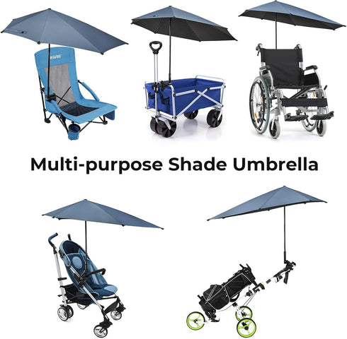 G4Free UPF 50+ Adjustable Beach Umbrella XL with Universal Clamp for Chair, Stroller, Golf Cart, Patio