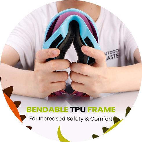 OutdoorMaster Kids Ski Goggles - 100% UV Protection, Helmet Compatible Snow Goggles for Boys & Girls