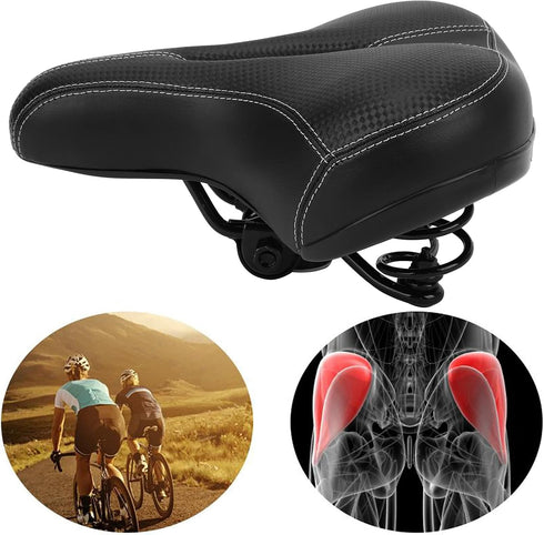 Holigie 3D Bicycle Seat Cover,Memory Foam Gel Hybrid Cushion Airflow Ventilation Orthopedic Design Hollow Core