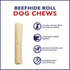 Pet Factory 100% Made in USA Beefhide 8" Rolls Dog Chew Treats - Natural Flavor, 15 Count/1 Pack