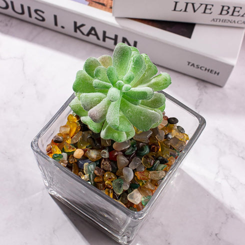 EZEELAI 0.5 Lb/230g Colorful Agate Aquarium Fish Tank Gravel Rocks, Crushed Stone Crystal Chips Bulk Natural Gemstones
