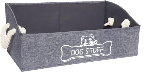 Large Trapezoid Dog Toy Box, Collapsible Pet Supplies Storage Basket with Handles, Perfect for Organizing Dog Cat Toys