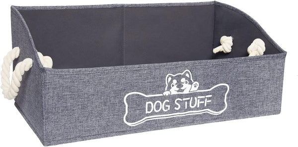 Large Trapezoid Dog Toy Box, Collapsible Pet Supplies Storage Basket with Handles, Perfect for Organizing Dog Cat Toys