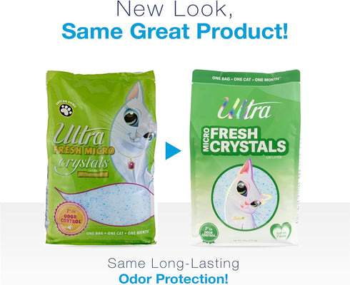 Ultra Fresh Micro Crystals Cat Litter (5lb), Silica Gel Crystal, Summer Breeze Scent, Low Dust