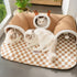 Set Washable Cat Play Tunnel & Bed with Cushioned Mat - Interactive Hideaway with Plush Peekaboo Cave, Removable Toys