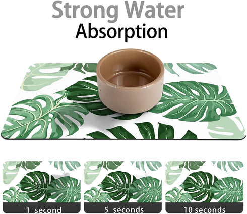 Super Absorbent Dog Food Mats for Floors, Non-Slip Eco-Friendly Boho Feeding Mat for Food and Water