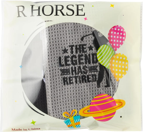 R HORSE 2Pcs Funny Golf Towel, Microfiber Embroidered Golf Towels with Clip, Perfect Retirement Gift for Golf Fans