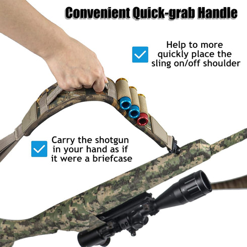 HUNTPAL 2 Point Shotgun Sling, Rifle Sling with Swivels, Comfortable Neoprene Padded Shoulder Strap