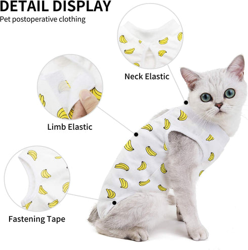 Cat Professional Surgical Recovery Suit - E-Collar Alternative for Cats and Dogs, After Surgery Pajama Suit for Pets