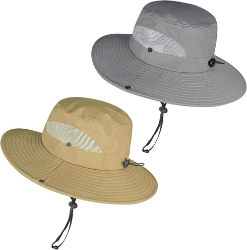 ZOORON Sun Hats for Men Women, Wide Brim Bucket Hats, UV Protection UPF50+ Waterproof Boonie Hats