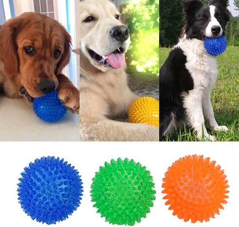 Orgrimmar 6 PCS Pet Squeaky Chewing Balls, Soft Stab Balls for Small Medium Large Dogs (Small, 2.55in)