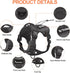 Petmolico Tactical Dog Harness with Leash, No Pull Military Service Dog Harness for Large Dogs, Black, L