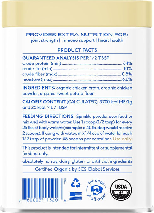 Native Pet Bone Broth for Dogs and Cats – Dog Bone Broth Powder for Dog Food Topper for Picky Eaters – Cat and Dog Broth - Dog Gravy Topper for Dry Food – Chicken Broth for Dogs and Cats – 5.75 oz
