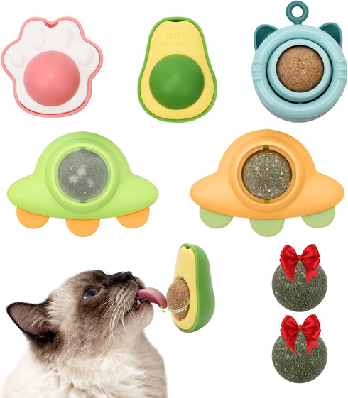 Goosheep Catnip Roller Ball Catnips Wall Ball 5 Piece (3 Nips,2 Worm Galls)