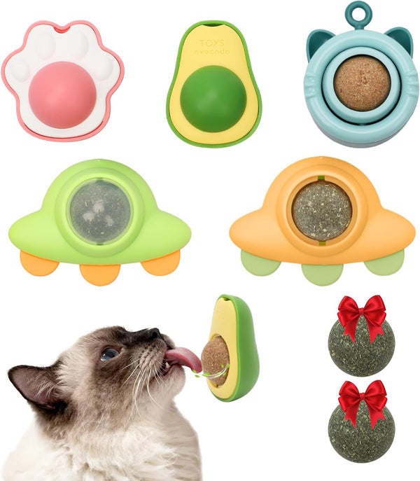 Goosheep Catnip Roller Ball Catnips Wall Ball 5 Piece (3 Nips,2 Worm Galls)