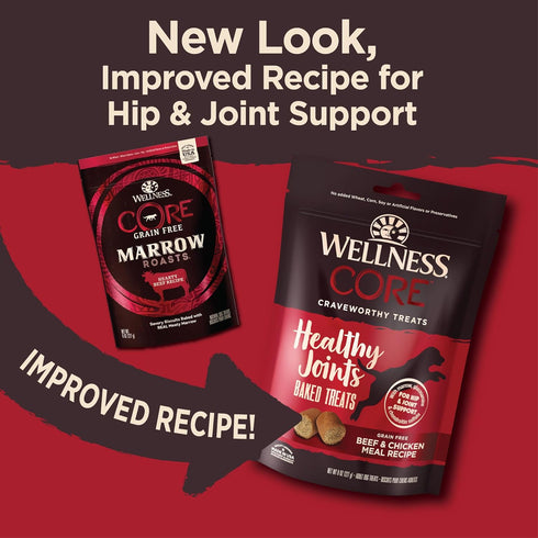 Wellness CORE Healthy Joints Crunchy Dog Treats, Grain Free, 8 Ounce Bag