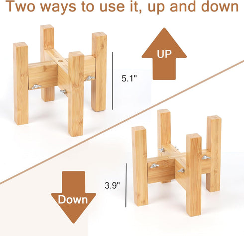 Elevated Dog Bowl Stand, Adjustable Food Stand for 6”-8” Bowls, Single Dog Bowl Holder 7” Tall