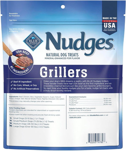 16oz Blue Buffalo Nudges Grillers Natural Dog Treats, Beef