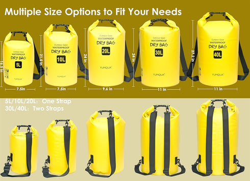 Waterproof Dry Bag Backpack 5L-40L, Roll Top Floating Storage Bags for Kayaking, Hiking