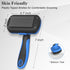 Swihauk Self Cleaning Slicker Brush - Skin Friendly Deshedding Tool for Dogs & Cats, Blue, Suitable for Shedding Pets