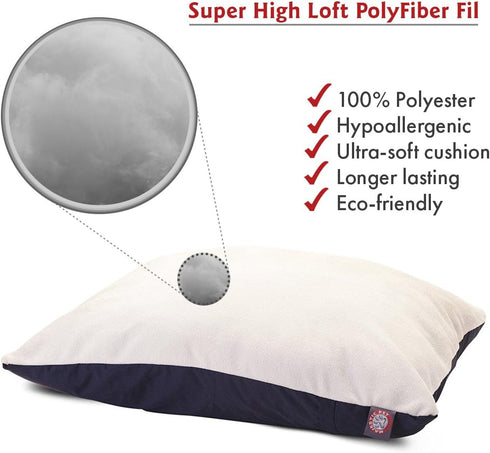 30x40 Blue Rectangle Dog Bed with Removable Washable Cover by Majestic Pet Products, Small to Medium