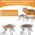 The Ultimate Cat Dining Set: 5.9 inch Ceramic Cat Water Bowl and Anti-vomiting Cat Plates with Metal Stand