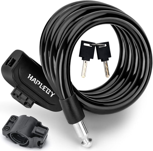 Premium Bike Lock with 2 Keys, 4 Feet Heavy Duty Bicycle Cable Lock for Strong Anti-Theft, Includes Mounting Bracket
