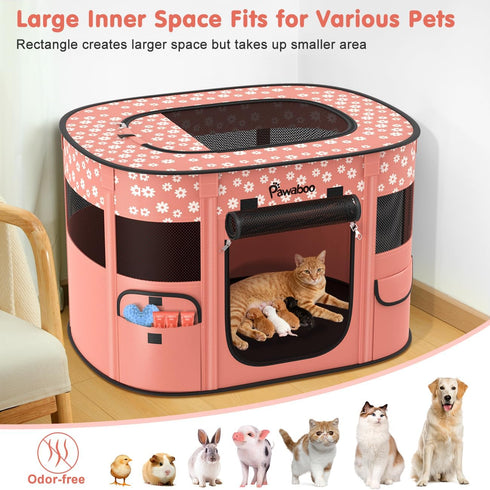 600D Dog Playpen, Portable Pet Cat PlayPen, Oxford Dog Kennel Tent Crate, Breathable&Waterproof, Outdoor Indoor Travel